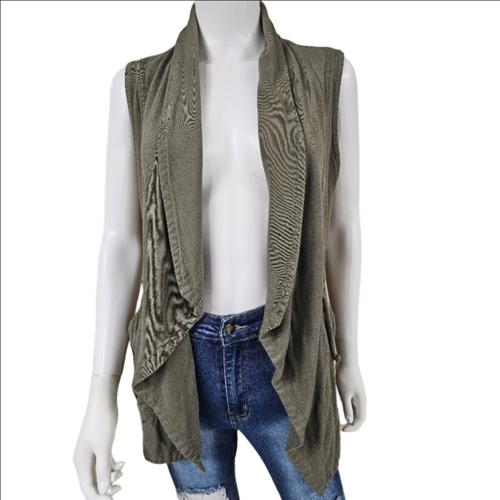 Miami Sleeveless Cardigan Waterfall Vest Size L